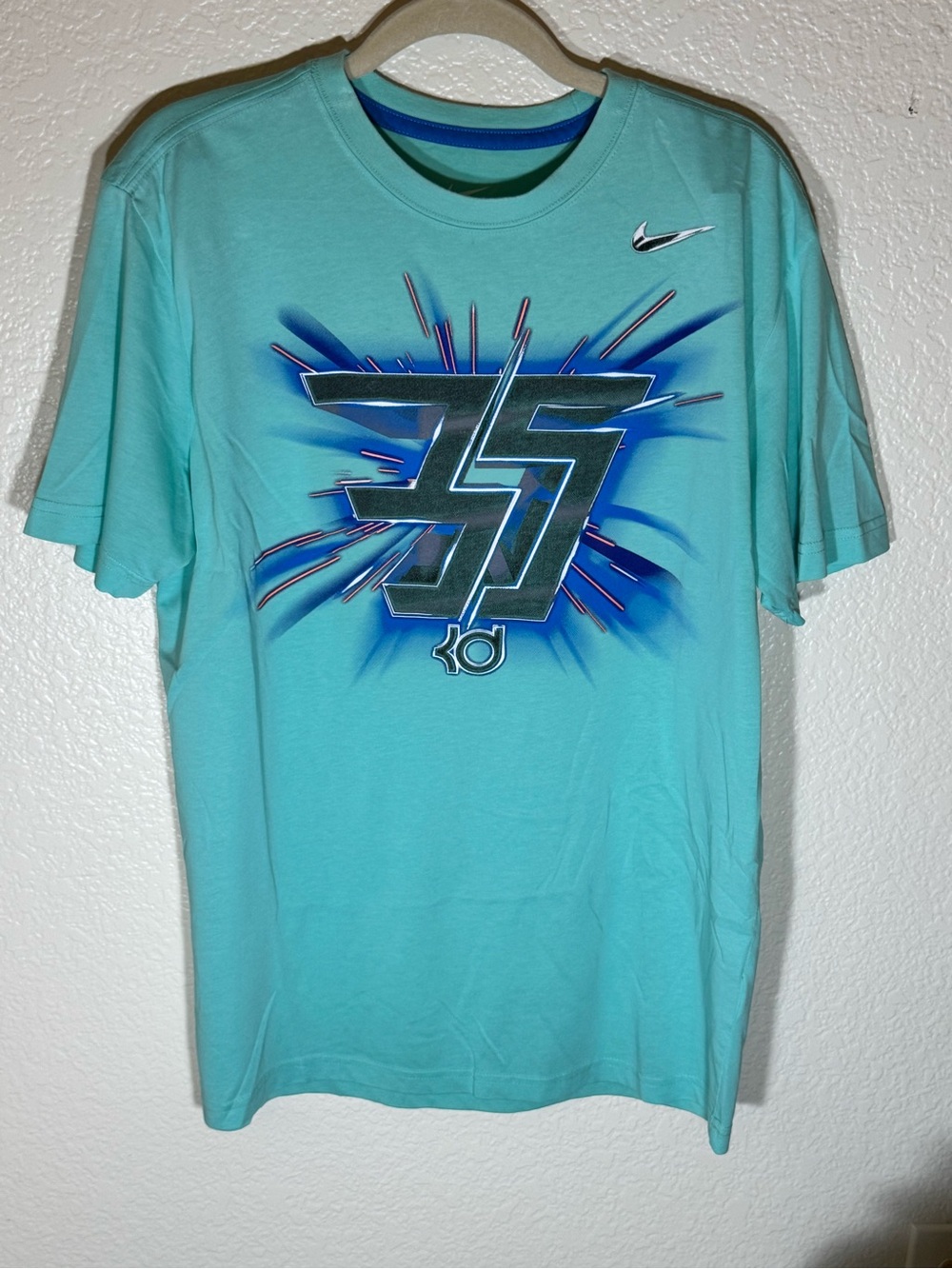 Nike Kevin Durant 35 Men’s Graphic Blue Basketball Vintage T Shirt Medium Gym
